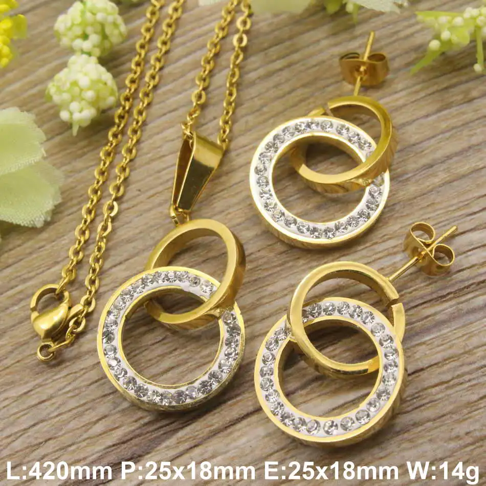Комплект из колье серёг и нержавеющей стали|set drill|earring cuffset pc |