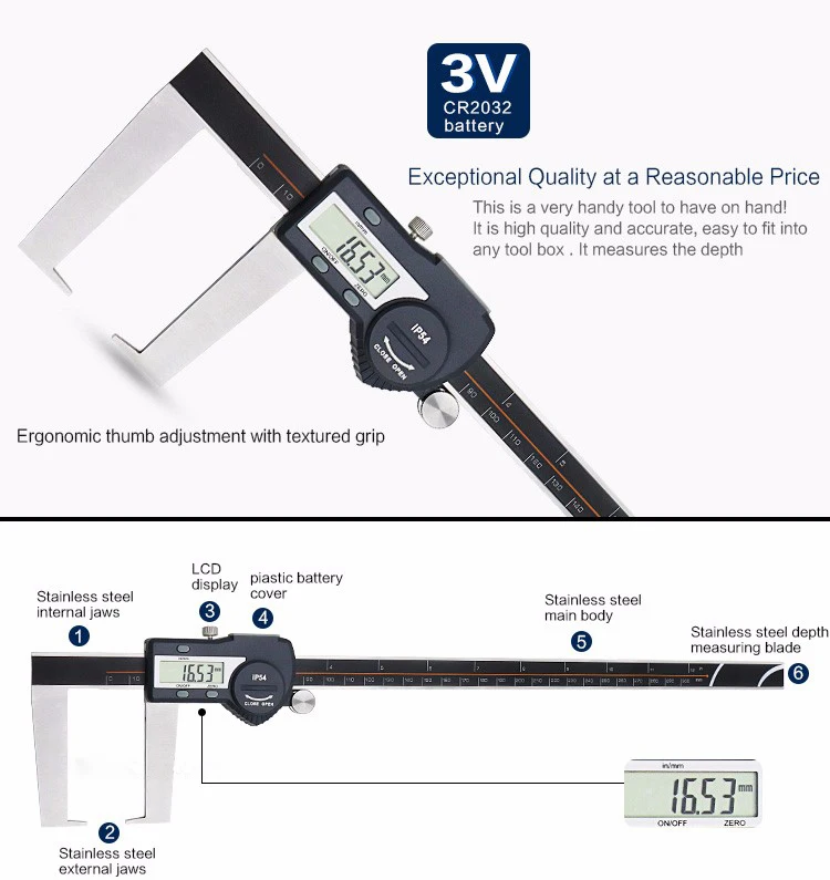 0-200 мм Вне Groove цифровой штангенциркуль с нониусом из пластмассы высокой точности Нержавеющая сталь электронный цифровой штангенциркуль с нониусом из нержавеющей IP54 Водонепроницаемый