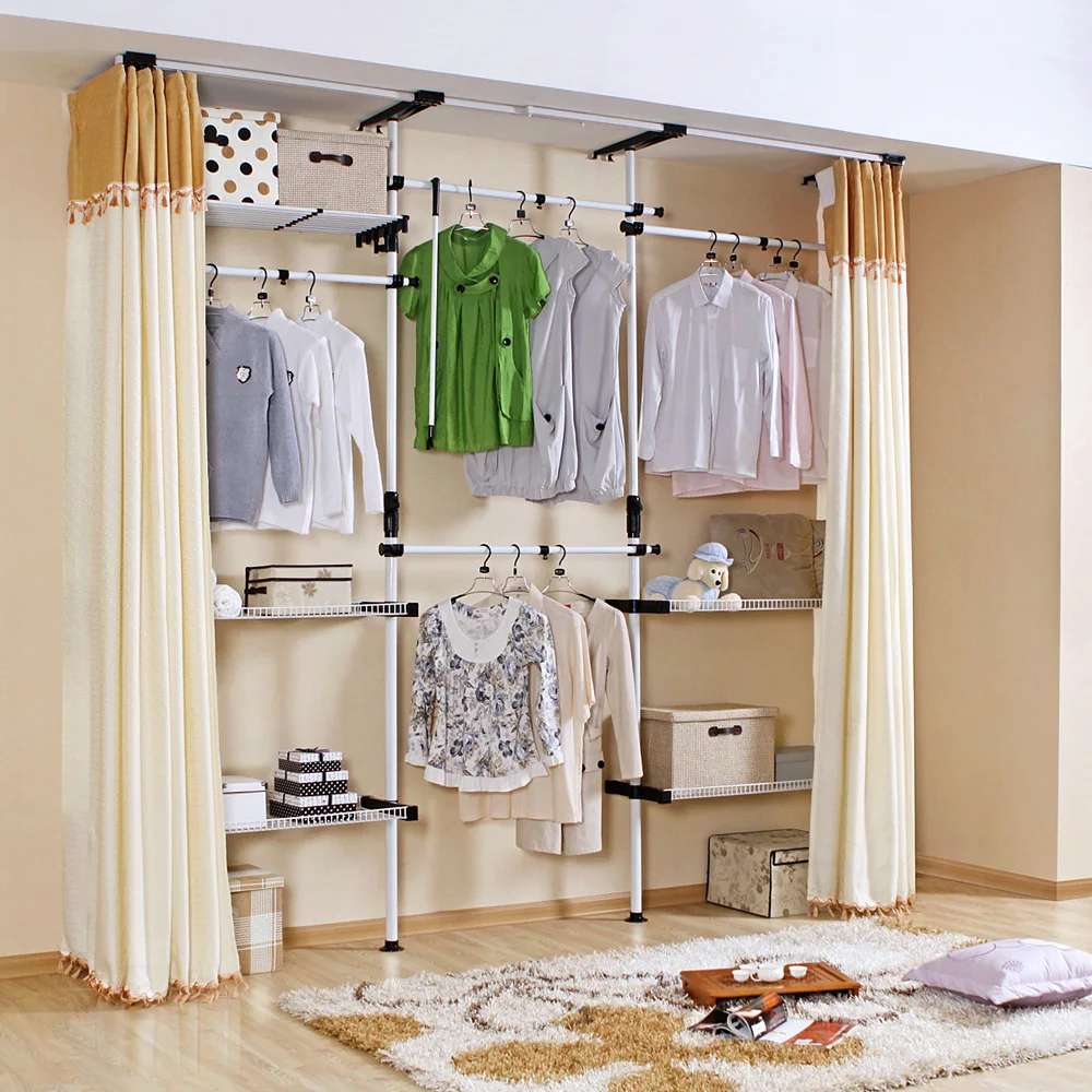 Hanging metal sliding door wardrobe cloakroom multifunctional