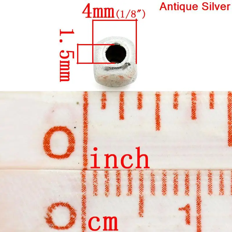 DoreenBeads Spacer Beads Cube серебряный цвет 4x4 мм 200 шт (B22202) yiwu|jewelry making jump rings|jewelry hangtagsjewelry 10k |