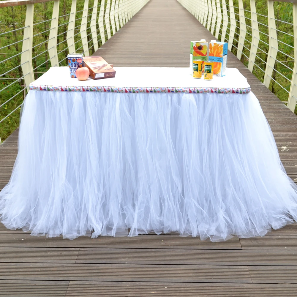 Tulle Tutu Table Skirt Kids baby shower birthday party backdrop
