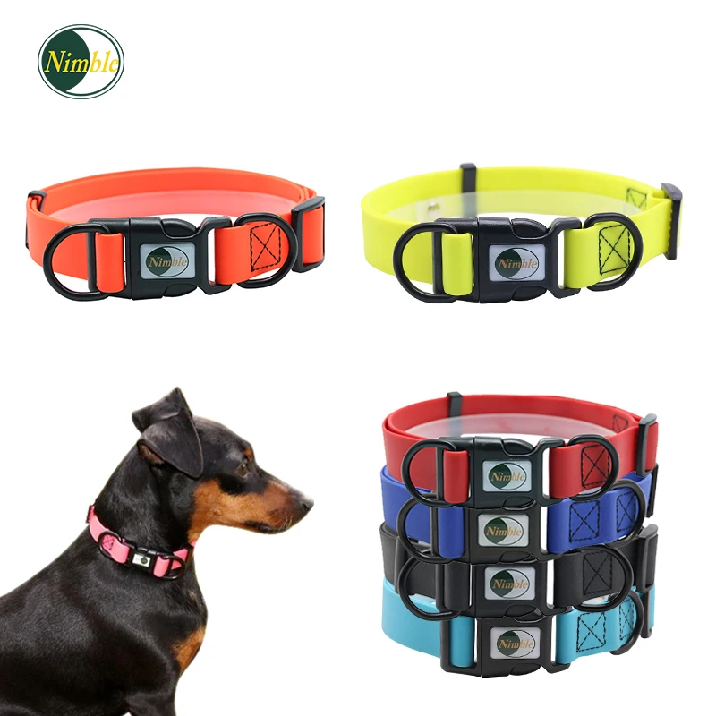 

NIMBLE Dog Collars Adjustable Padded Customized PVC Collar Walking Running For Small Medium Large Dogs Collares Para Perros