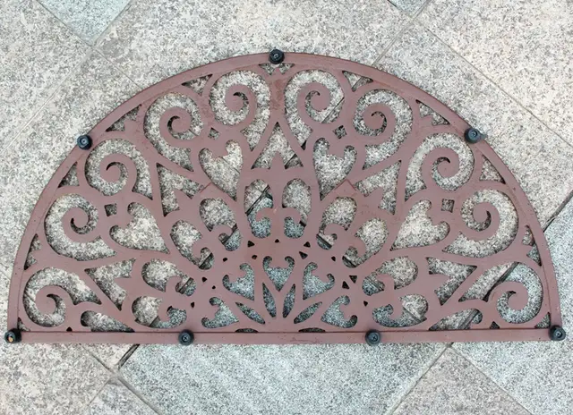 Cast Iron Doormat Half Round Door Mat Antique Decorative Metal Mat