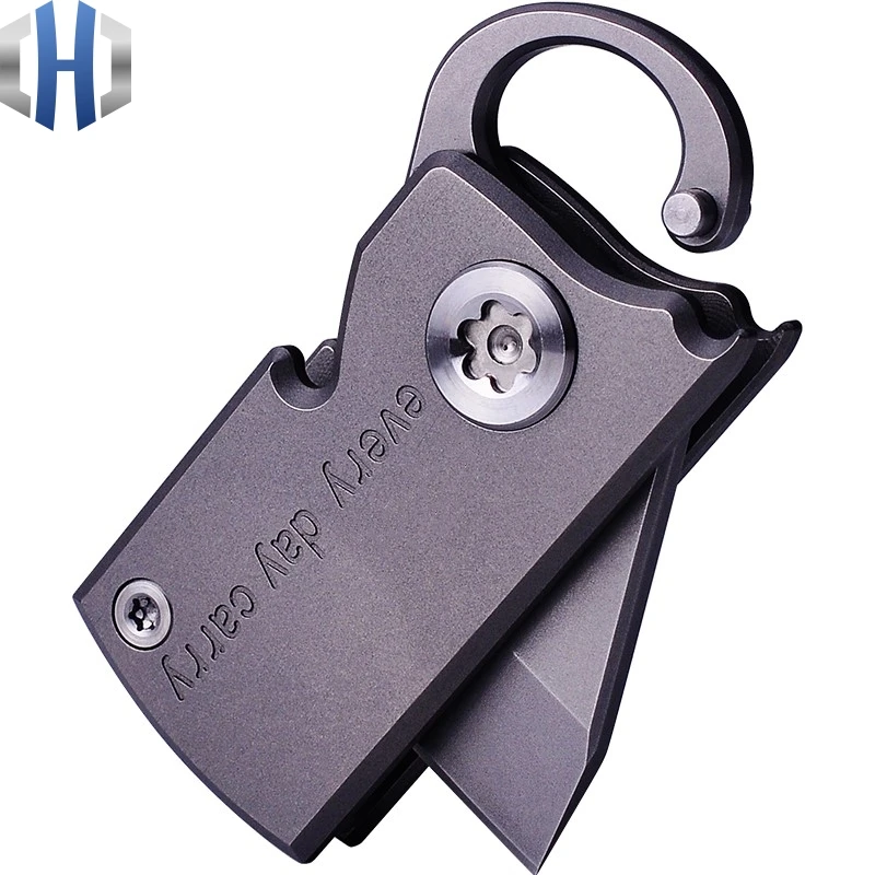 Pocket Mini Keychain Folding Knife Express Out Of The Box Cutting Knife EDC Outdoor Tc4 Titanium Can DIY