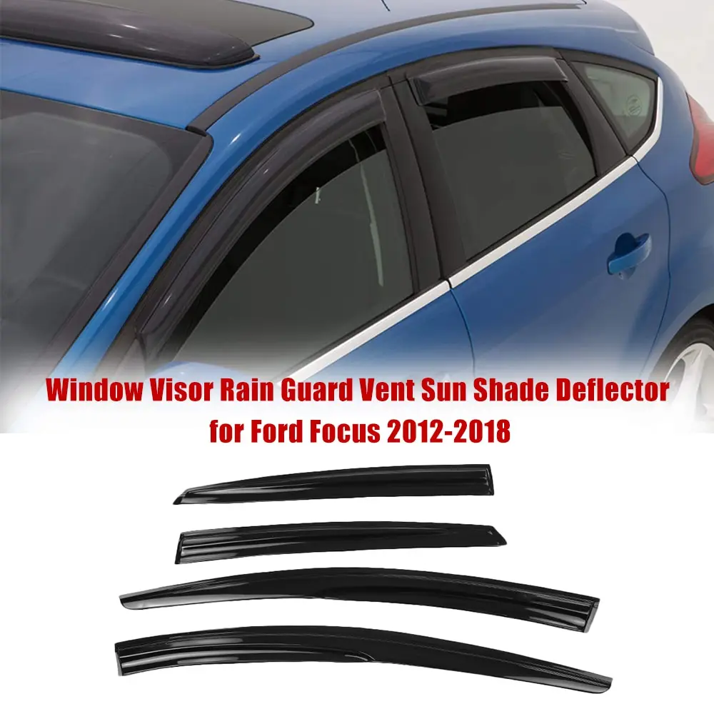 

Car Window Visor Rain Guard Vent Sun Shade Deflector for Ford Focus 2012-2018