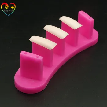 Kaufen EasyNail 1Set Neue Ankunft Rosa Kunststoff Nail Art Salon Display Praxis Ständer Halter Mit 10 Falsche Nagel Filme .. Qualität.