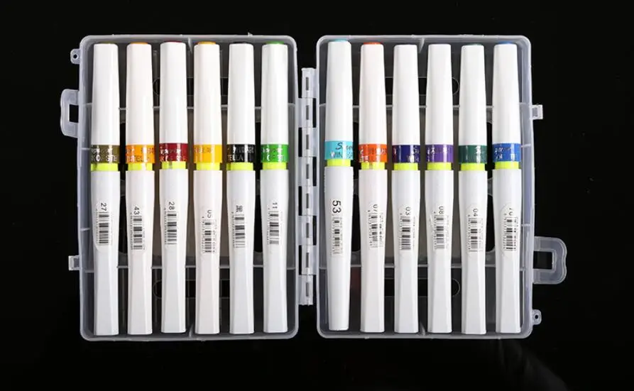 12 Цветов Wink фломастеров блеск кисть Цветной Книги по искусству маркеры