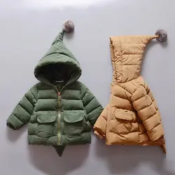 Пуховик для девочек и мальчиков детское зимнее пальто теплая детская куртка хлопковые парки с хлопковой подкладкой Рождественская