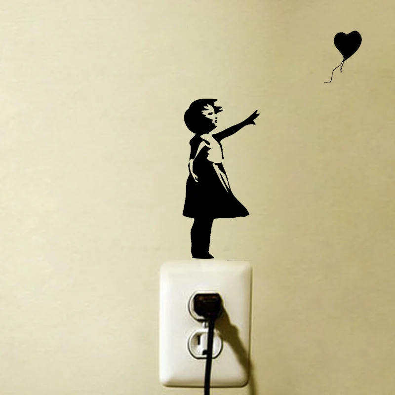 WANGZHIMING New cartoon 3D Wall Stickers for Kids Room Banksy Theres Always Hope Switch Decor Home WH0012 | Дом и сад