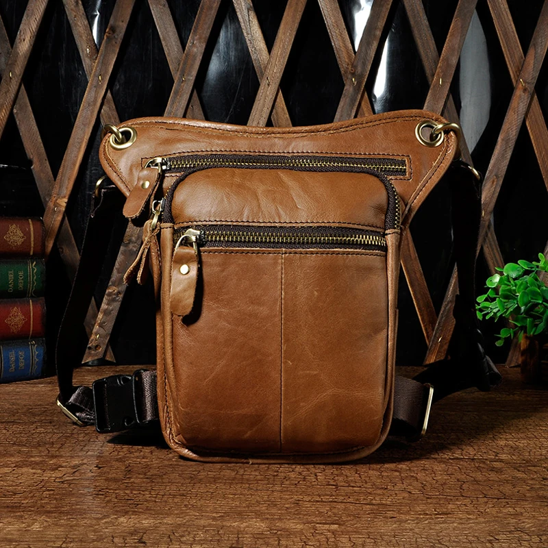 Norbinus, натуральная кожа, Мужская поясная сумка, мотоциклетная, с заниженной ногой, поясная сумка, бедро, бум, сумка для путешествий, сумка через плечо, сумки через плечо