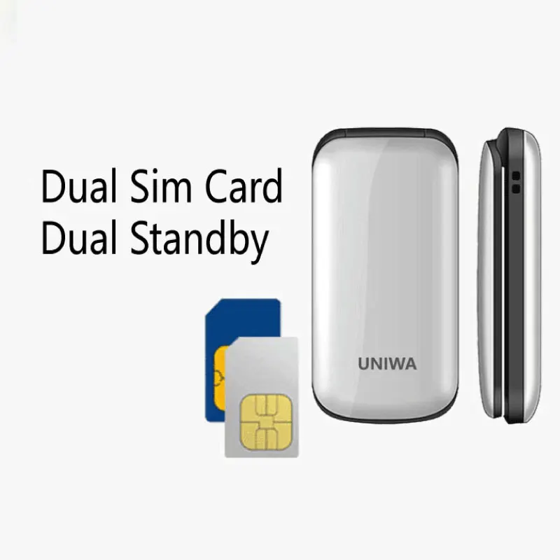 Uniwa X18 телефон для людей преклонного возраста флип мобильный GSM старшеклассник