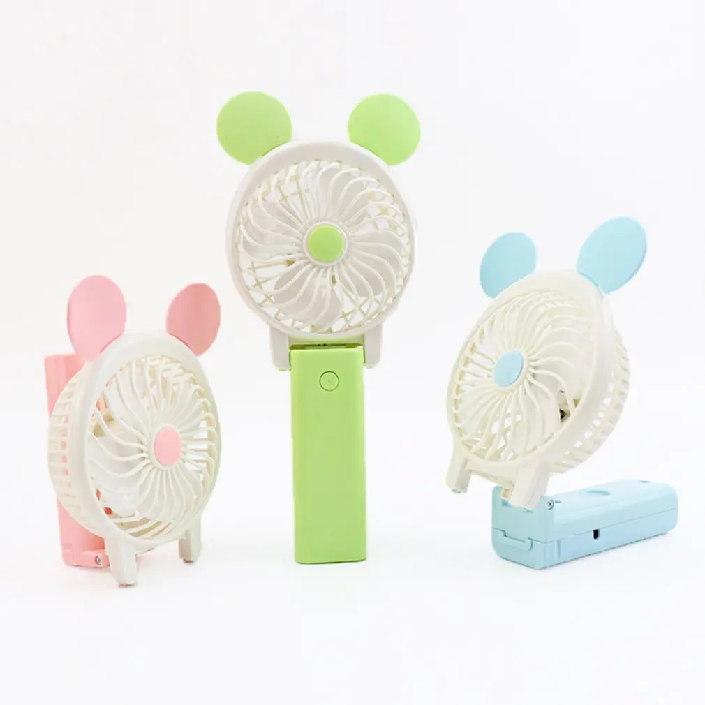 

Foldable Portable Hand USB Fan Battery Operated Handheld Mini Fan Cooler with Strap Cartoon Cooling for Outdoor Travel
