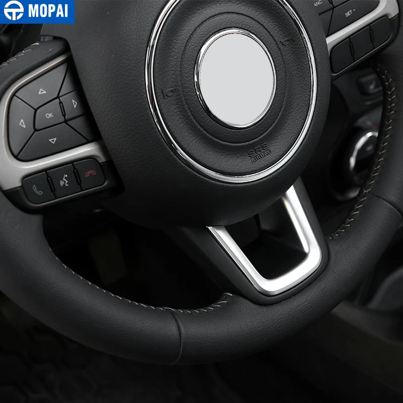 MOPAI ABS украшение для салона рулевого колеса автомобиля накладка наклейки для Jeep Renegade+ для Jeep Compass+ Стайлинг автомобиля