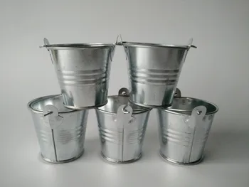 

D5.5*H5CM Mini Buckets 120pcs mini pail +120 mini tags with Clamp