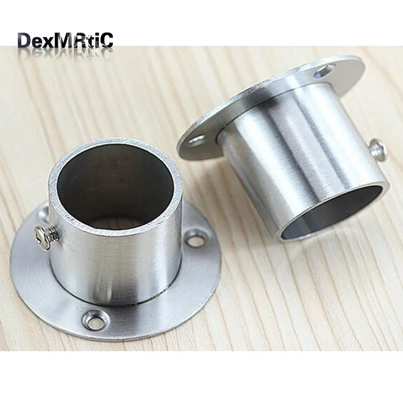 

5pcs 19mm/22mm/25mm/32mm Thickened Stainless steel Wardrobe Flange Seat Rod Tube Bracket with Expansion screw