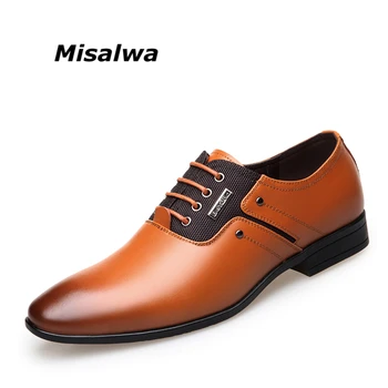 

Misalwa Big Size Men Dress Shoes Quality Men Formal Shoes Lace-up Men Business Oxford Shoes Brand Men Wedding Pointy Shoes