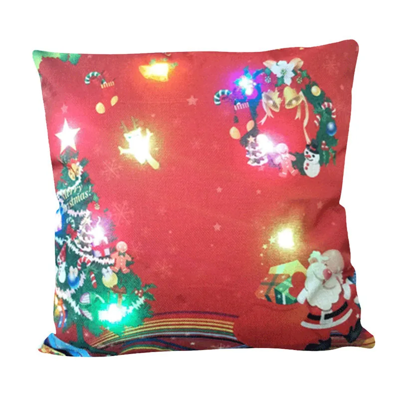 45x45 см светодиодный фонарь, рождественские наволочки, рождественские люминесцентные Снеговик-подушка, наволочки, наволочки, год, домашний декор - Цвет: 07