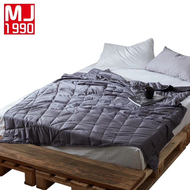 

100%Cotton Weighted Blanket Aid Sleep Decompression Blanket Solid Color Spring Air Conditioning Blanket Gravity Quilt Gift 1PCS