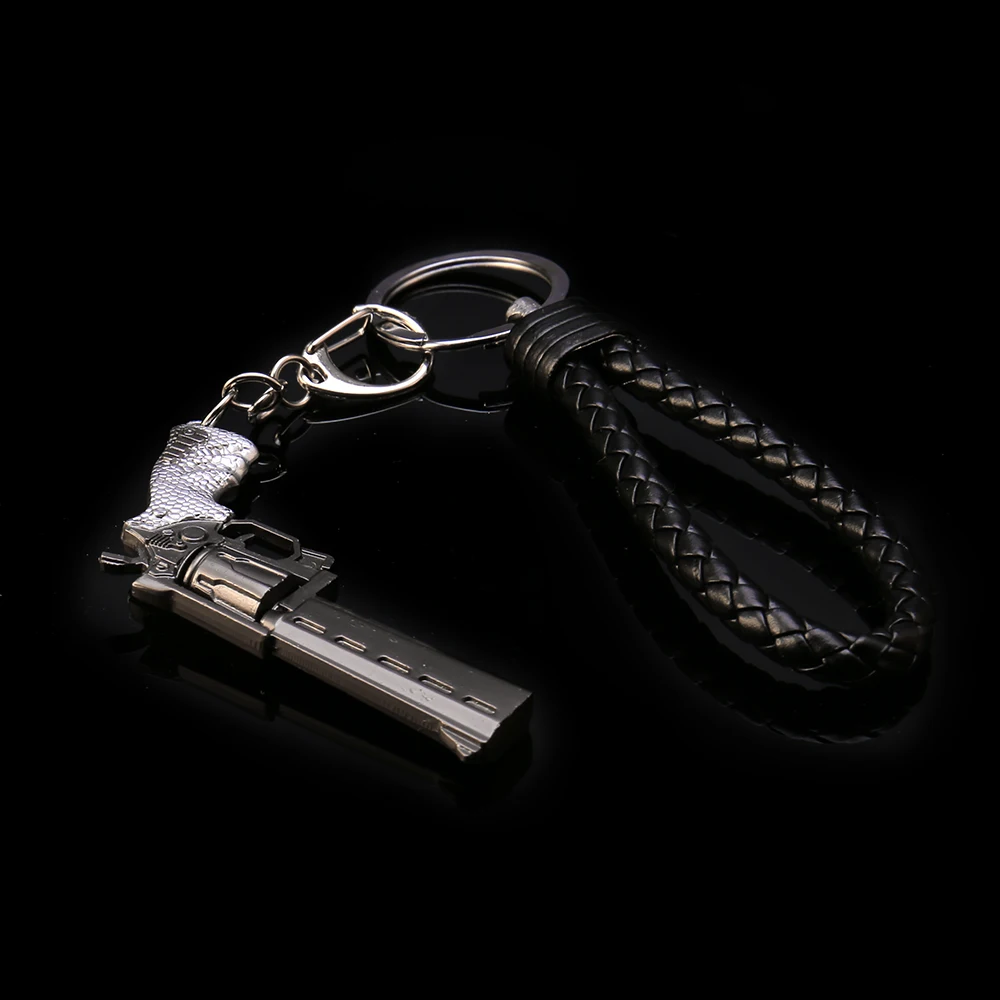 

2019 Hot Game CS GO Weapon Keychains Mini Revolver Model Car Key Chain Key Ring for Men Super Cool Gifts porte clef brelok