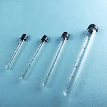 

Scale Line 25ml Glass Test Tube Round bottom with screw cap for Chemistry Laboratory