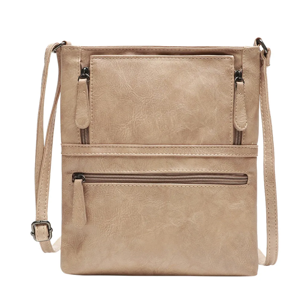 

New Designers Women Messenger Bags Females Satchel Zipper Bag Leather Crossbody Shoulder Bag Handbag Bolsos Mujer drop ship