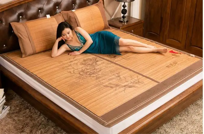 bamboo matDouble sidedcollapsiblecarbidesummer sleeping mat-in Sheet