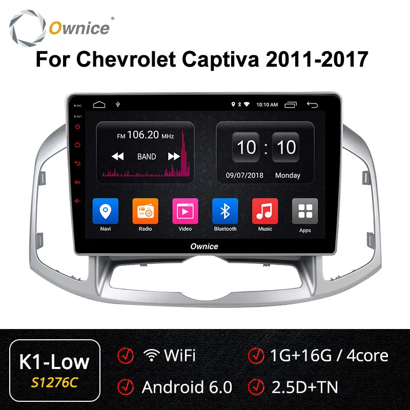 Ownice Android 9,0 8 ядерный Автомобильный DVD стерео k3 k5 k6 для Chevrolet Captiva 2011- радио gps Navi мультимедиа аудио DSP 4G SPDIF - Цвет: S1276 K1-Low