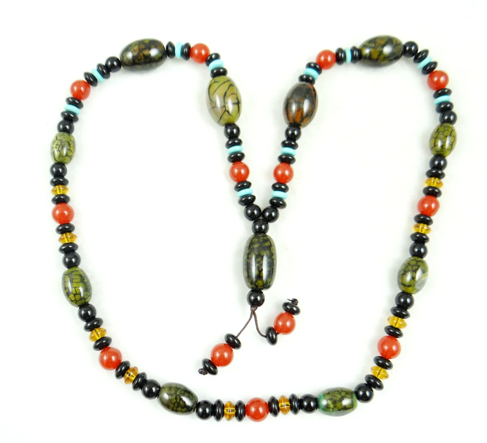 Wholesale Multicolor Natural agates Beads necklaces Tibetan Style