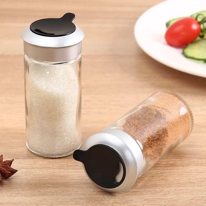 

Kitchen seasoning jar glass with holes household pepper bottle dusting cans spread bottle barbecue seasoning tank salt shaker