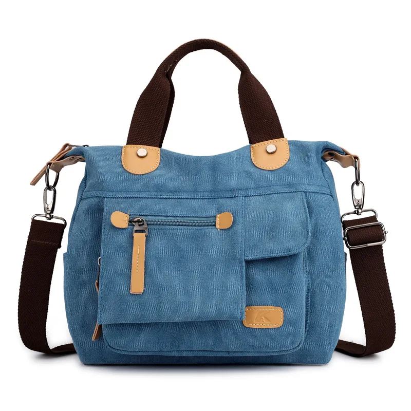 Холщовая Женская Повседневная стильная новая трендовая сумка для рук, Женская Ретро переносная сумка на плечо для девушек, простая женская сумка-мессенджер на молнии - Цвет: 5