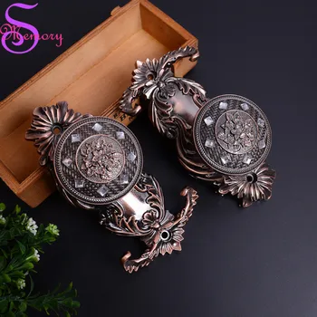 

Vintage Luxury Curtain Tie Back Holders European Rhinestones diamond Tieback Wall Hat Bag Clothes Hooks Hanger Home Decor