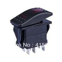 

Free Shipping 4 Pin SPDT Marine Boat LED Waterproof Rocker Switch ON-OFF-ON with two Light