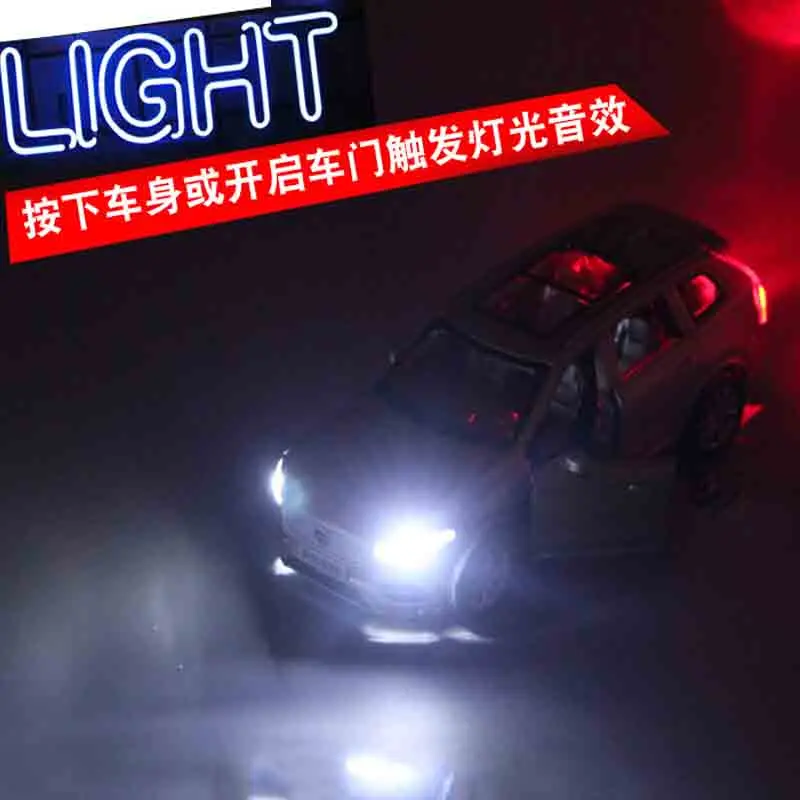  1:32 Diecast Cars Volvo XC90 Model Toy Openable Doors Pull Back Music Light Car Toys for kids child