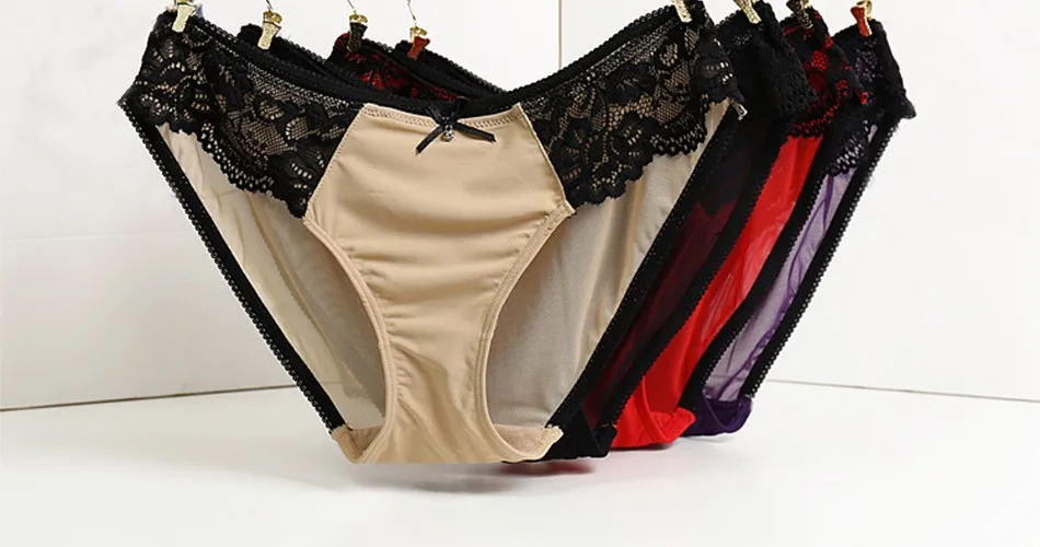 Women Sexy Lace Panties Seamless Cotton Breathable Underwear Hollow Briefs Plus Size Girl New Panty 09