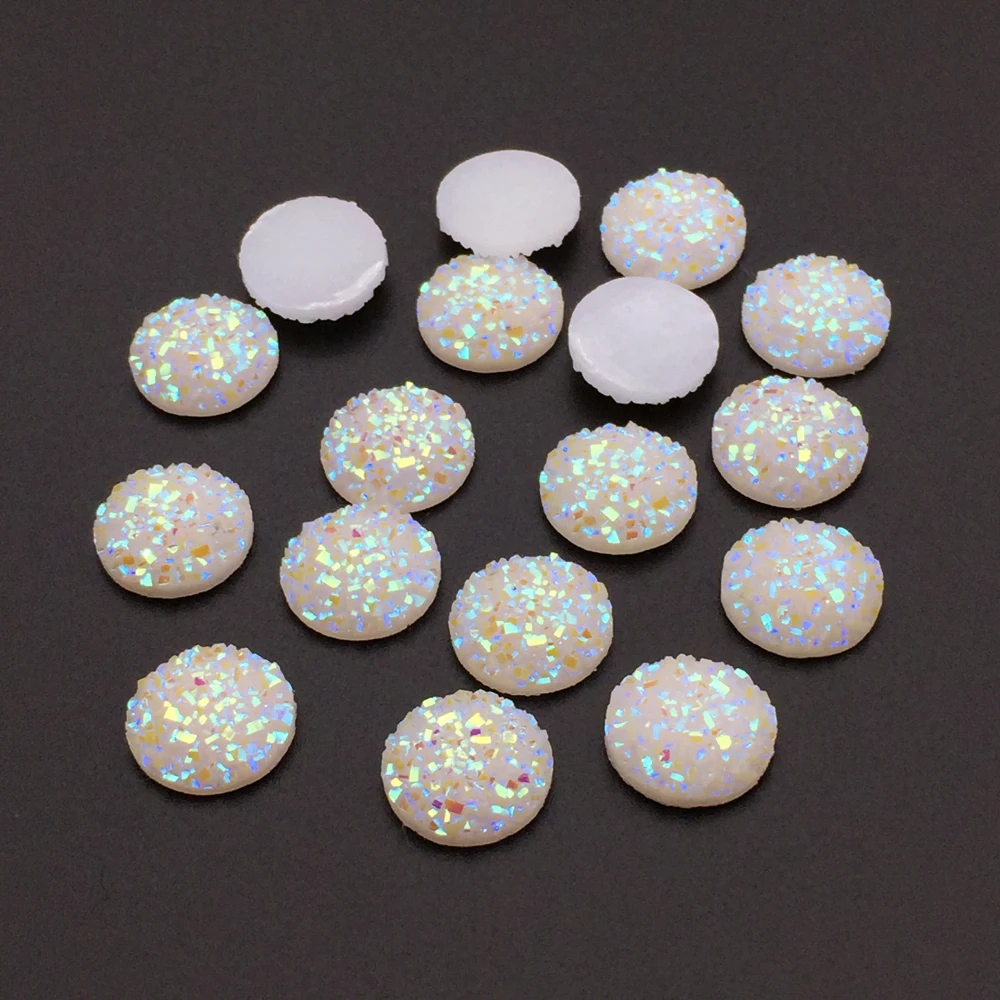 40pcs 12mm Resin Cabochons Round Cameo Flat Back Cabochon Supplies for