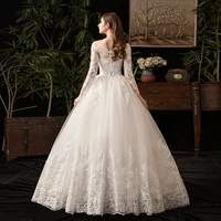 2023 Full Sleeve Lace Wedding Dresses New Luxury Muslim Ball Gown Wedding Dress Custom Made Vestido De Noiva - Image 5