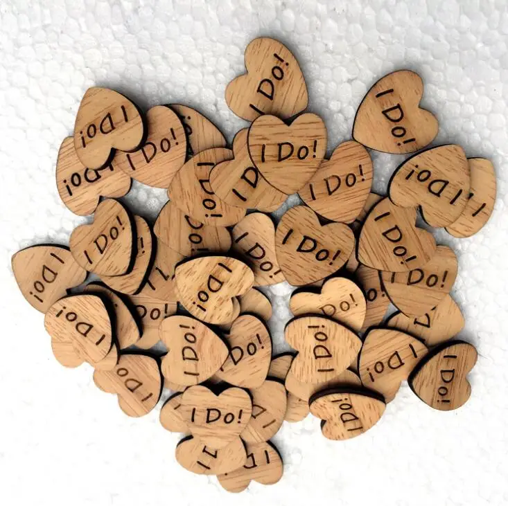 Wedding accessories heart I DO wedding DIY material wodden supplies