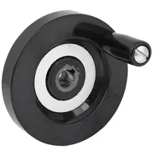 ELEG-Replacement 10 mm x 80 mm handwheel with removable rotatable handle black