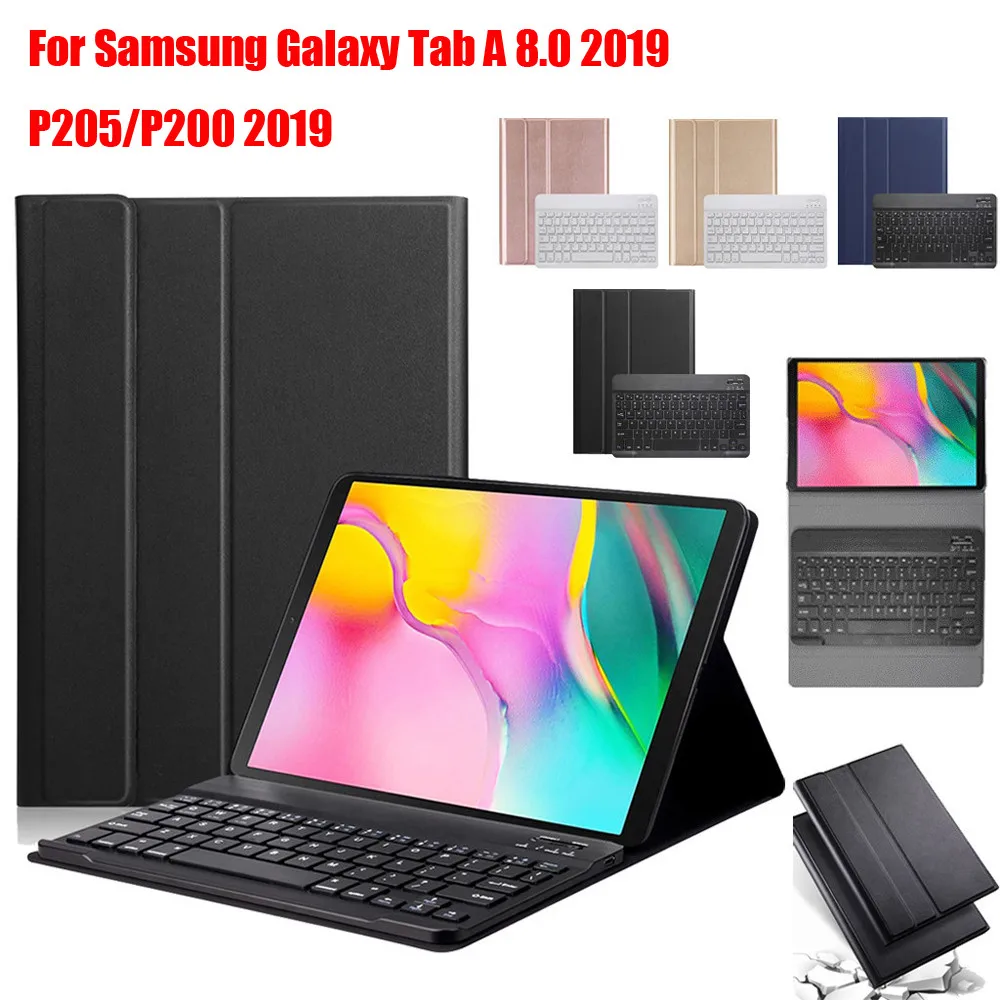

For Samsung Galaxy Tab A 8.0 2019 P205/P200 2019 BT Keyboard Case Cover Durable friendly cover Built-in rechargeable battery