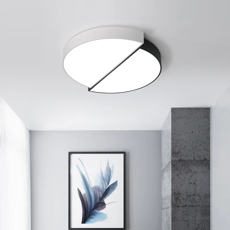 Creative White Black LED Ceiling Light for living room bedroom Plafon