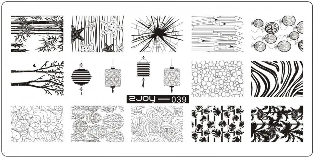 Zjoy серия пластина для стемпинга для нейл-арта 6,5*12,5 см цветок гриб Китай торт стиль паттен маникюр ногтей штамповка Шаблон трафарет - Цвет: 39