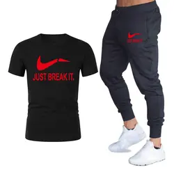 Модные мужские спортивные костюмы, штаны для бега, штаны + футболки, мужской спортивный костюм для бега, тренировочный костюм, брендовый
