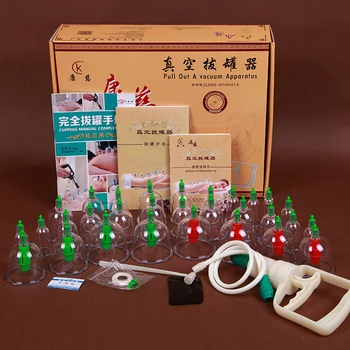 

Free Shipping 30 Cups Chinese Message Treatment Relaxation Pull out A Vacuum Apparatus Vacuum Cutem Magentic Cupping Set Device