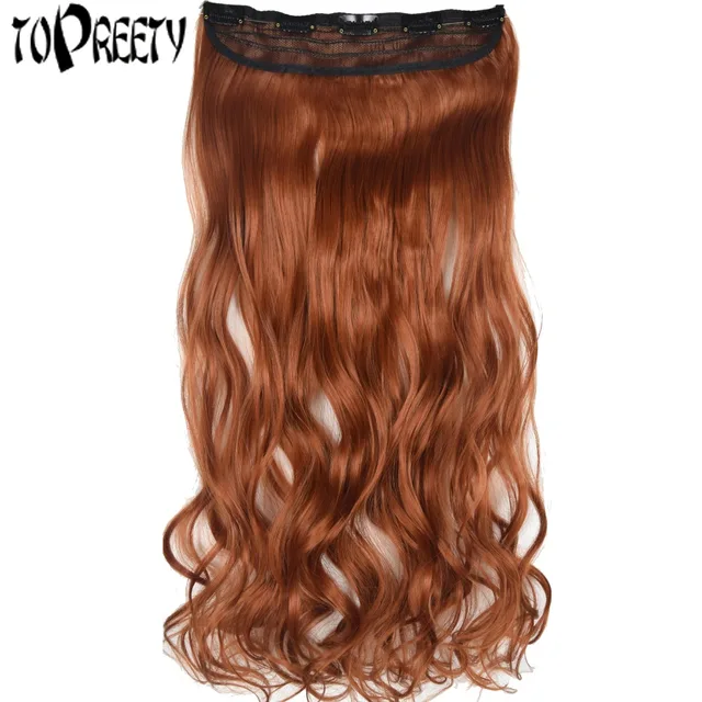 Best Price TOPREETY Heat Resistant B5 Synthetic Hair Fiber 26" 65cm 130gr Wavy 5 clips on clip in Hair Extension 30 Colors Available