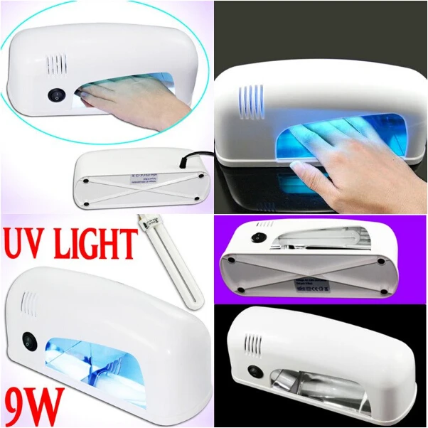 UV Light Nail Gel Lamp 1pc 9w 110V 220V Nail Tool Dryer For Curing