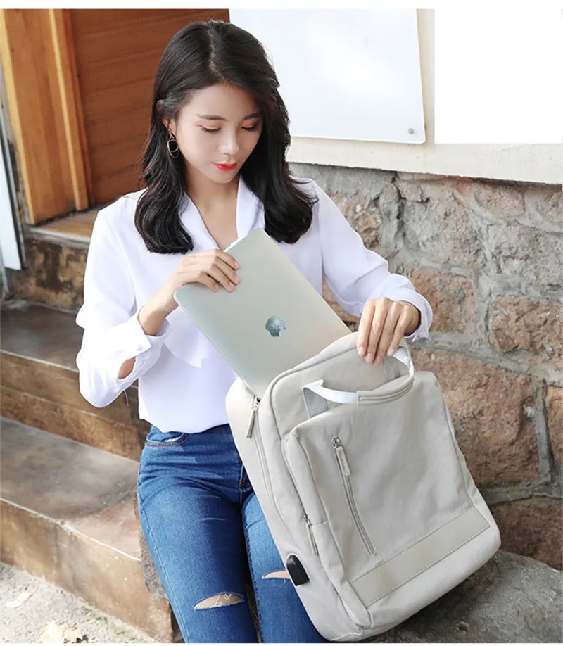 Для женщин зарядка через usb рюкзак для ноутбука для подростков студентов школьные рюкзаки для девочек женские Путешествия bagpack; sac dos femme