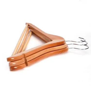 

Free Shipping!!Natural Wood Wooden Hanger Hanging Bar Coat Clothes Garment Dress Wooden Clothes Hanger Laundry Women