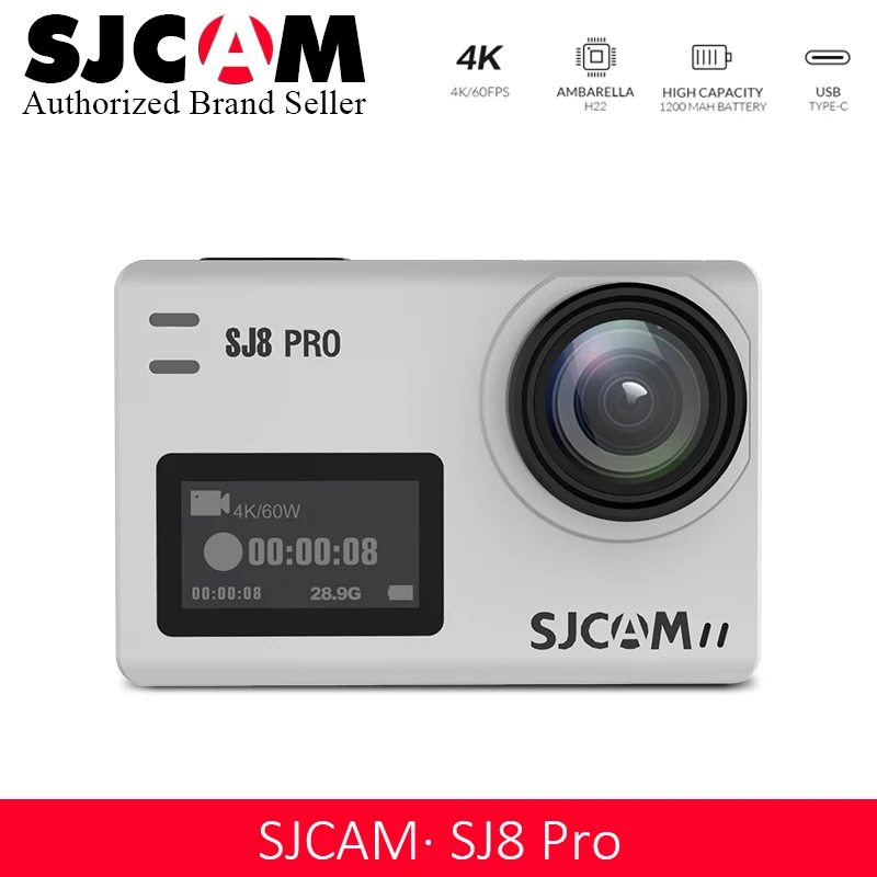 

JCAM Series Action Camera SJ8 PRO 4K 60fps Touch Screen with Anti Shake WIFI 1200mAh Battery Waterproof Sports Camera