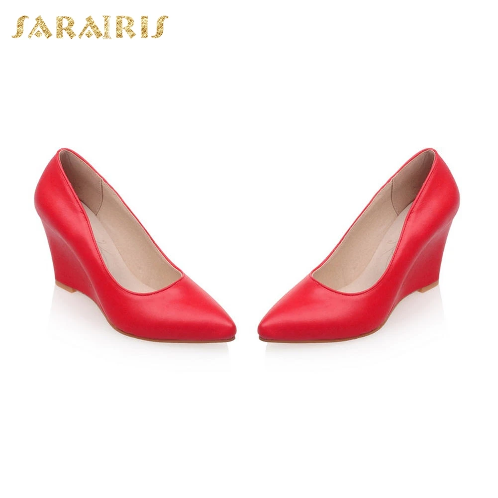 

Sarairis Dropship Hot Sale Large Size 33-43 Wedge Heels Slip On Elegant Shoes Woman Pumps Wedge Heels Shoes Woman Pumps