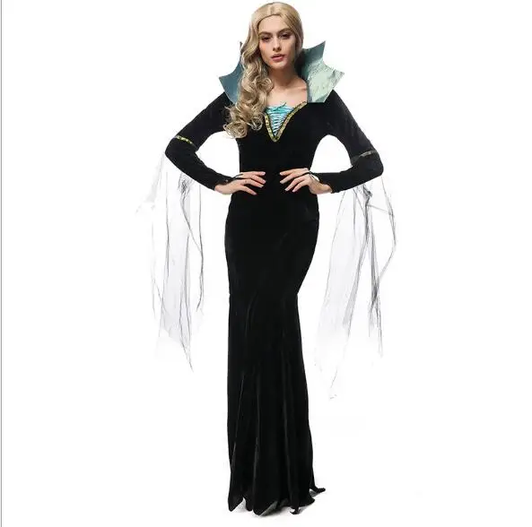 Women halloween costume luxury black elegance girls Vampire role play